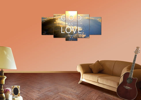 1 John 4:16 God is Love Canvas Wall Art Print