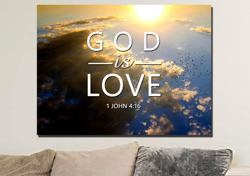 1 John 4:16 God is Love Canvas Wall Art Print