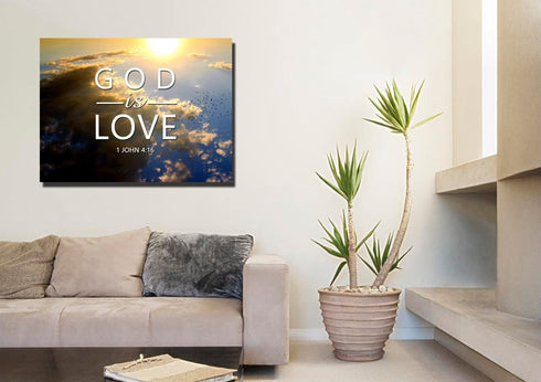1 John 4:16 God is Love Canvas Wall Art Print
