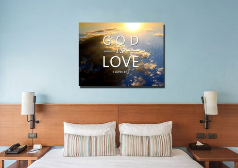 1 John 4:16 God is Love Canvas Wall Art Print