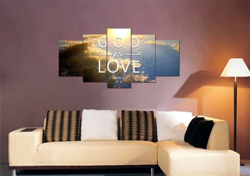 1 John 4:16 God is Love Canvas Wall Art Print