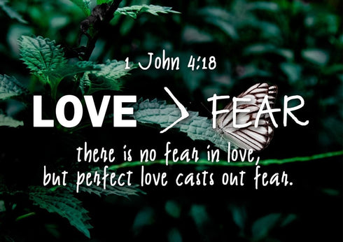 1 John 4:18 No Fear in Love Canvas Wall Art Print - Christian Walls