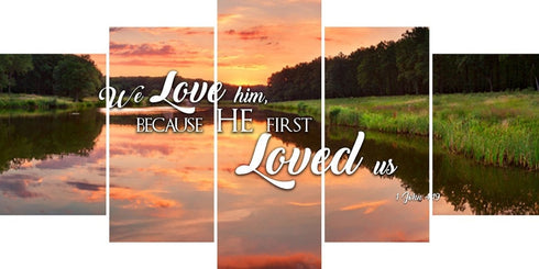 1 John 4:19 KJV He First Loved Us Canvas Wall Art Print