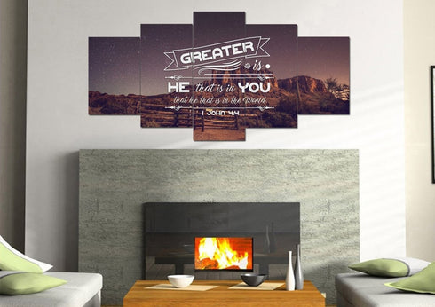1 John 4:4 Canvas Wall Art Print
