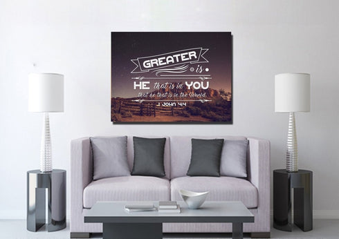 1 John 4:4 Canvas Wall Art Print