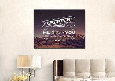 1 John 4:4 Canvas Wall Art Print