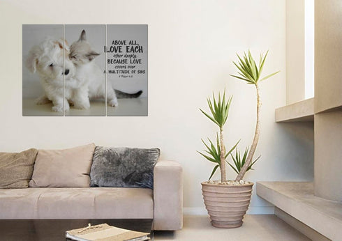 1 Peter 4:8 Above All Love Each Other Canvas Wall Art Print