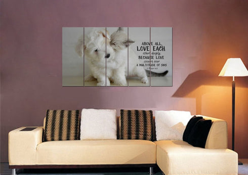 1 Peter 4:8 Above All Love Each Other Canvas Wall Art Print