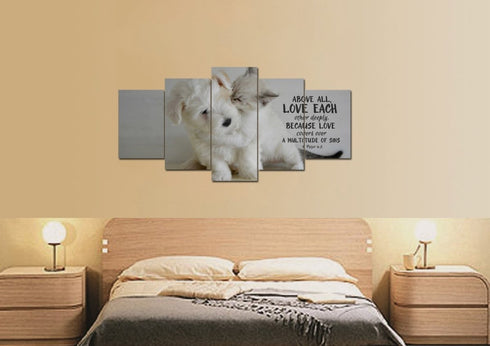 1 Peter 4:8 Above All Love Each Other Canvas Wall Art Print