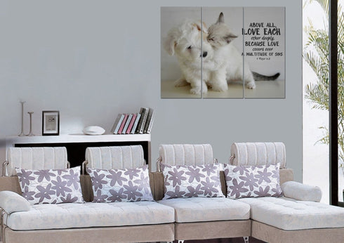 1 Peter 4:8 Above All Love Each Other Canvas Wall Art Print