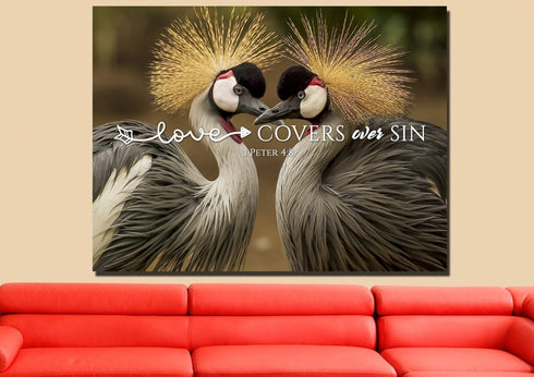 1 Peter 4:8 Love cover over sin Canvas Wall Art Print