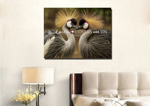 1 Peter 4:8 Love cover over sin Canvas Wall Art Print