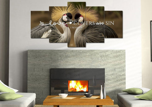 1 Peter 4:8 Love cover over sin Canvas Wall Art Print