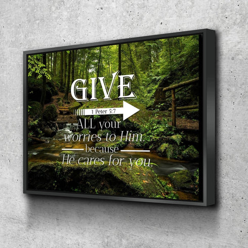 1 Peter 5:7 Canvas Wall Art Print | Christian Walls