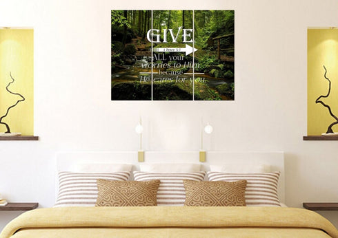1 Peter 5:7 Canvas Wall Art Print | Christian Walls