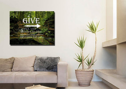 1 Peter 5:7 Canvas Wall Art Print | Christian Walls