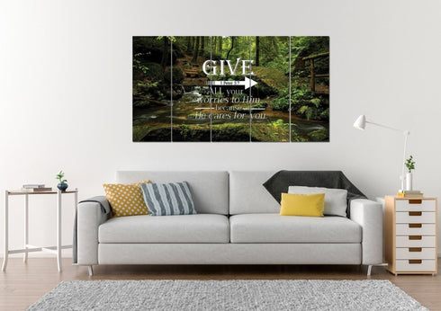 1 Peter 5:7 Canvas Wall Art Print | Christian Walls