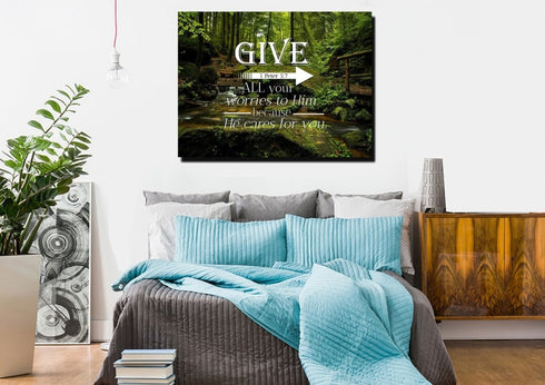 1 Peter 5:7 Canvas Wall Art Print | Christian Walls