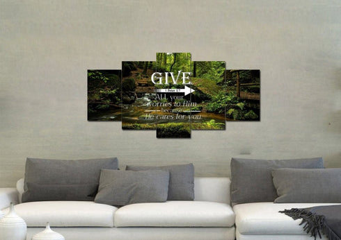 1 Peter 5:7 Canvas Wall Art Print | Christian Walls