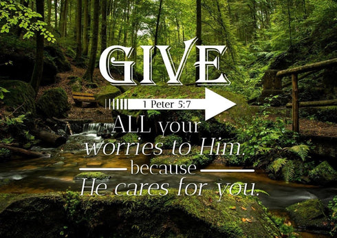 1 Peter 5:7 Canvas Wall Art Print | Christian Walls