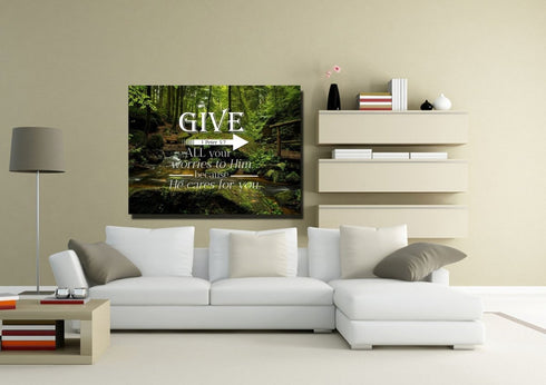 1 Peter 5:7 Canvas Wall Art Print | Christian Walls