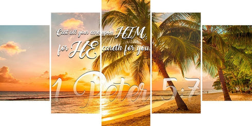 1 Peter 5:7 KJV Canvas Wall Art Print
