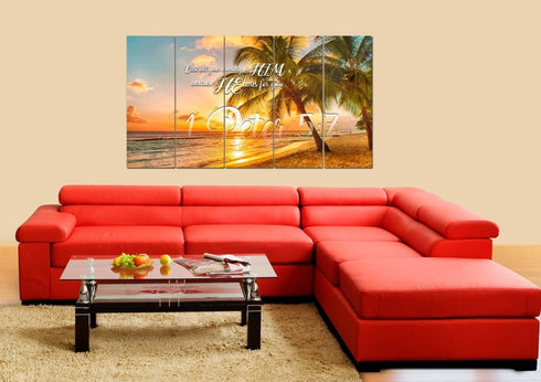 1 Peter 5:7 KJV Canvas Wall Art Print