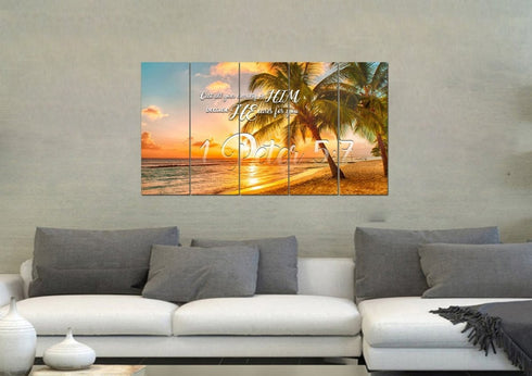 1 Peter 5:7 NIV Canvas Wall Art Print