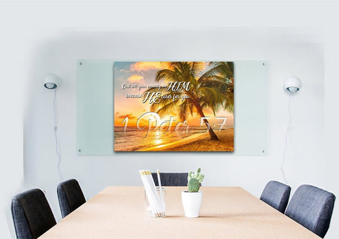 1 Peter 5:7 NIV Canvas Wall Art Print