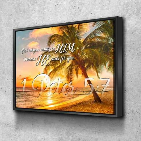 1 Peter 5:7 NIV Canvas Wall Art Print