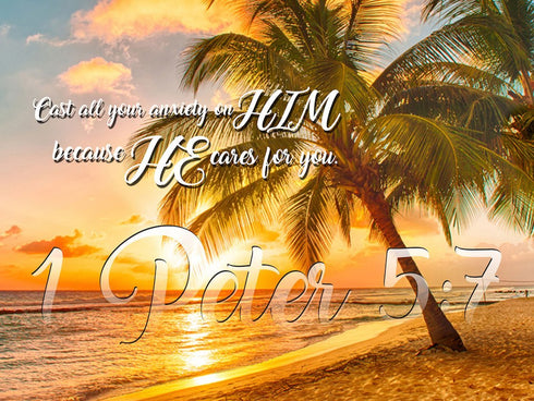 1 Peter 5:7 NIV Canvas Wall Art Print