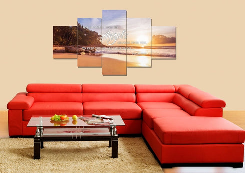 #1 Psalm 91:11 Angels Charge Over You & Beach Sunrise Wall Art