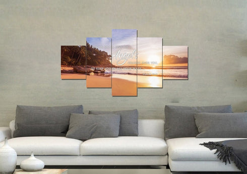 #1 Psalm 91:11 Angels Charge Over You & Beach Sunrise Wall Art