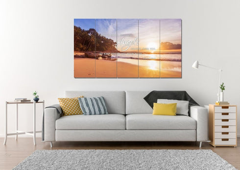 #1 Psalm 91:11 Angels Charge Over You & Beach Sunrise Wall Art
