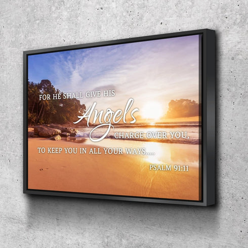 #1 Psalm 91:11 Angels Charge Over You & Beach Sunrise Wall Art
