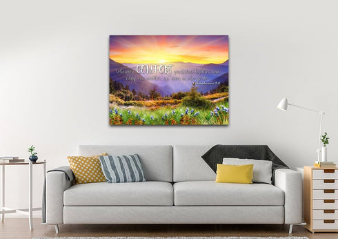 1 Thessalonians 5:11 KJV Comfort Yourselves Together Bible Verse Canvas Wall Art