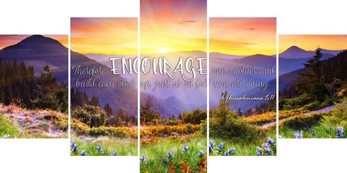 1 Thessalonians 5:11 NIV Encourage One Another Canvas Wall Art Print