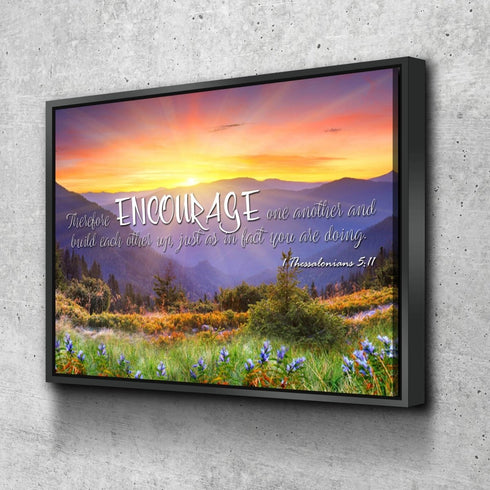 1 Thessalonians 5:11 NIV Encourage One Another Canvas Wall Art Print
