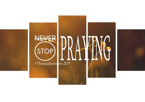 1 Thessalonians 5:17 Never stop Praying Canvas Wall Art Print