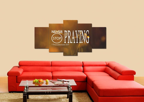 1 Thessalonians 5:17 Never stop Praying Canvas Wall Art Print