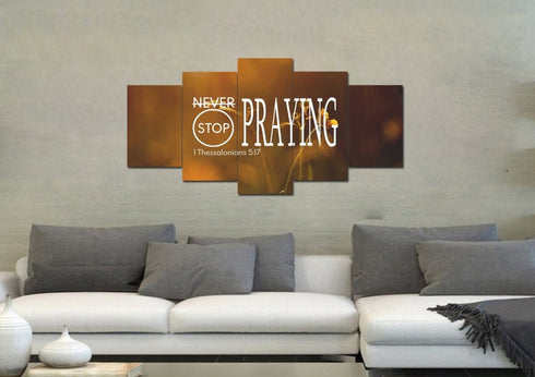1 Thessalonians 5:17 Never stop Praying Canvas Wall Art Print