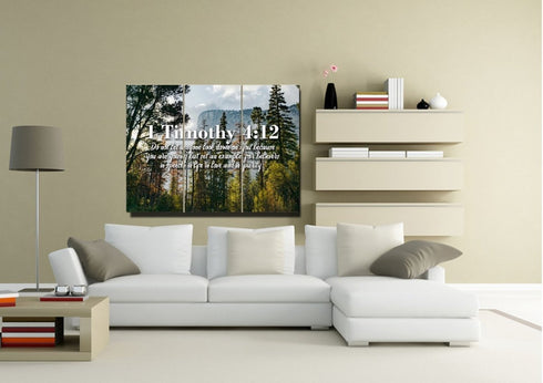 1 Timothy 4:12 Don’t let anyone look down on you because you are young Bible Verse Canvas