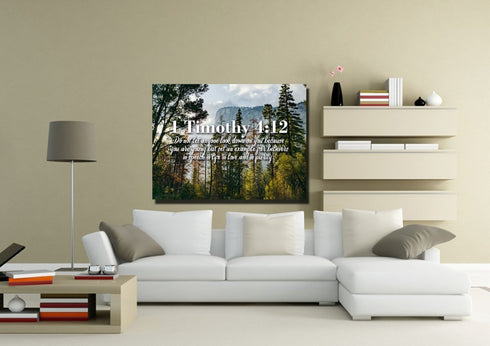 1 Timothy 4:12 Don’t let anyone look down on you because you are young Bible Verse Canvas