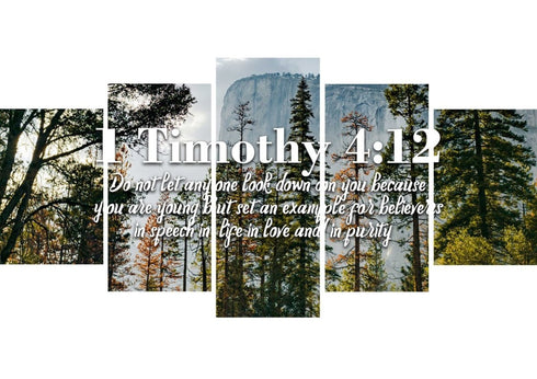1 Timothy 4:12 Don’t let anyone look down on you because you are young Bible Verse Canvas