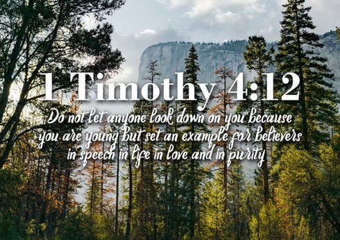 1 Timothy 4:12 Don’t let anyone look down on you because you are young Bible Verse Canvas