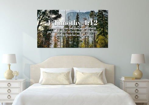 1 Timothy 4:12 Don’t let anyone look down on you because you are young Bible Verse Canvas