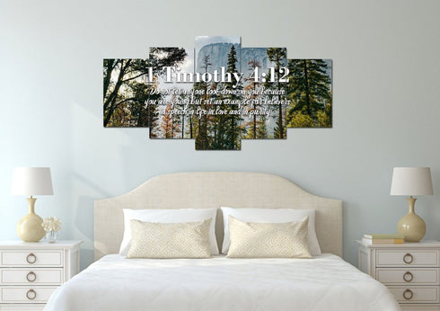 1 Timothy 4:12 Don’t let anyone look down on you because you are young Bible Verse Canvas