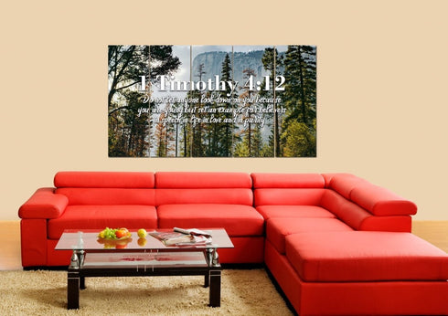 1 Timothy 4:12 Don’t let anyone look down on you because you are young Bible Verse Canvas