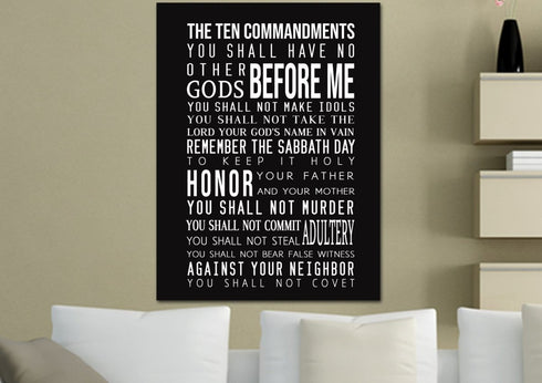10 Commandments in Black & White #9 Wall Art