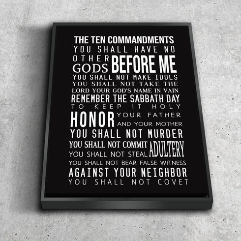 10 Commandments in Black & White #9 Wall Art
